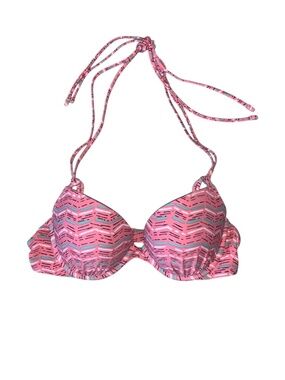 Aerie Coral Pink Push-Up Underwire Bikini‎ Top 34B “Brooke”